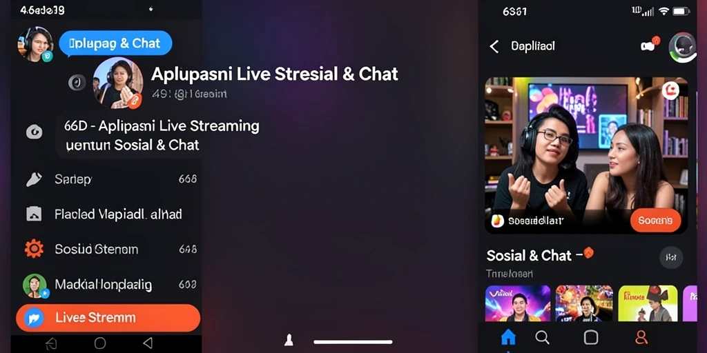 Antarmuka 66D yang menarik dengan fitur live streaming.