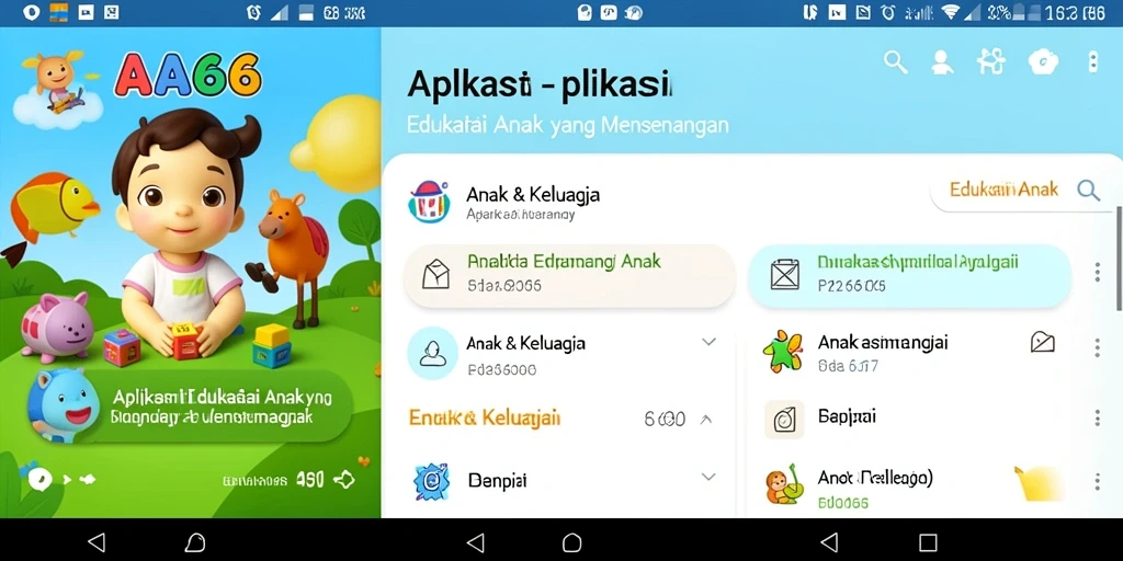 Tampilan antarmuka AA666 yang interaktif untuk Edukasi Anak.