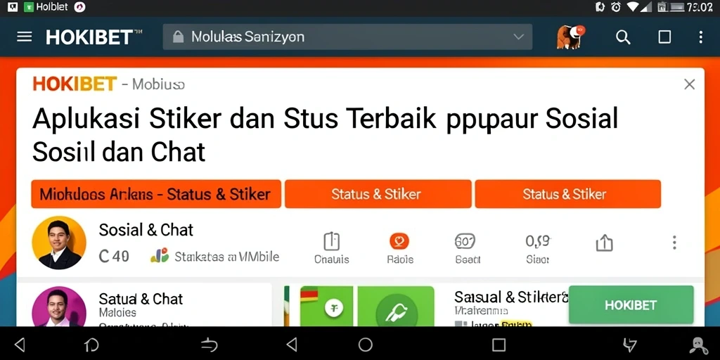 Antarmuka HOKIBET dengan koleksi stiker yang beragam.