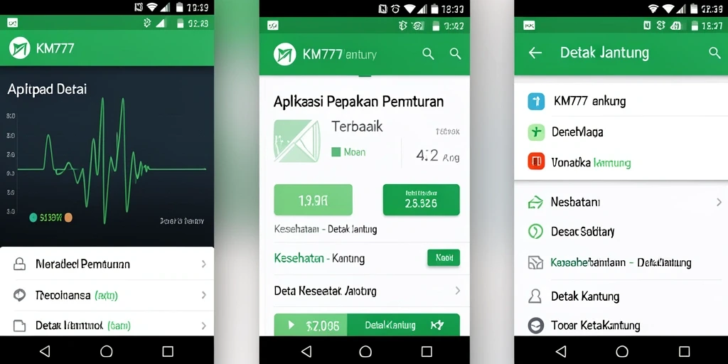 Tampilan antarmuka KM777 yang ramah pengguna untuk detak jantung.