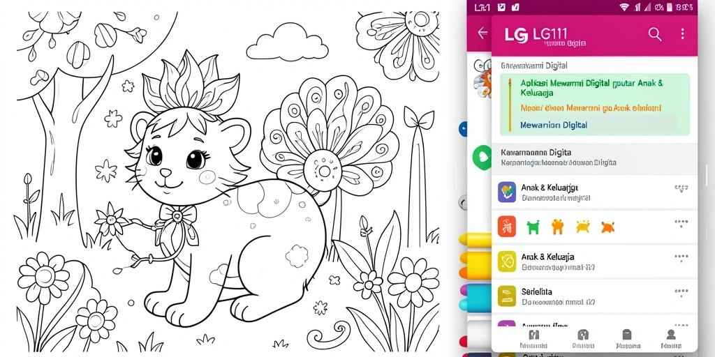 Tampilan antarmuka LG111 yang menyenangkan dan colorful.