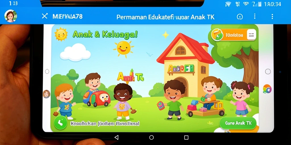 Tampilan antarmuka aplikasi Game Anak TK yang interaktif dan menarik.