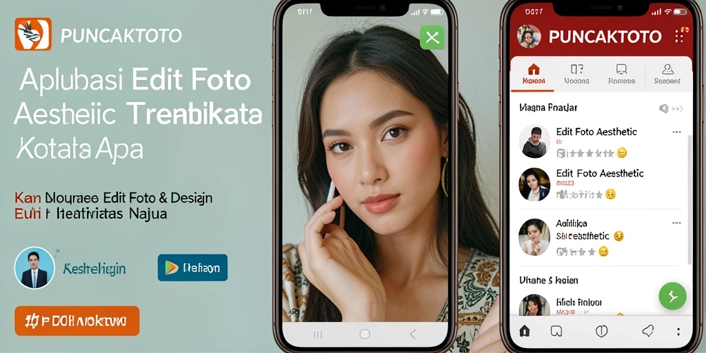 Antarmuka aplikasi PUNCAKTOTO yang menarik dan mudah digunakan untuk Edit Foto Aesthetic.