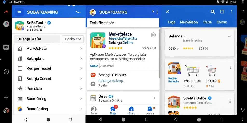 Antarmuka modern dan mudah digunakan pada aplikasi Marketplace.