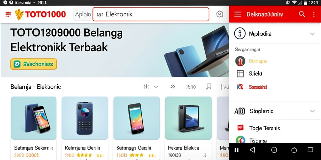 Antarmuka TOTO1000 yang mudah digunakan untuk belanja elektronik.