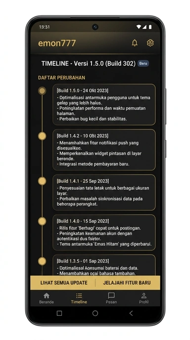 Riwayat Versi emon777 untuk Pengguna Android
